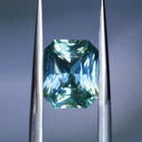 2.32CT MADAGASCAR RADIANT SAPPHIRE, LIGHTER TEAL GREEN BLUE, 8.3X6.7X4.6MM