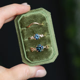 1.16ct Round Blue and Midnight Purple Montana Sapphire and Diamond Starry Night Low Profile Solitaire in 14k Yellow Gold