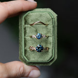 1.16ct Round Blue and Midnight Purple Montana Sapphire and Diamond Starry Night Low Profile Solitaire in 14k Yellow Gold