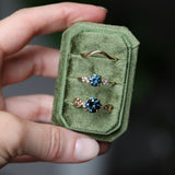 1.16ct Round Blue and Midnight Purple Montana Sapphire and Diamond Starry Night Low Profile Solitaire in 14k Yellow Gold