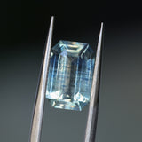 3.17CT MADAGASCAR EMERALD CUT SAPPHIRE, PARTI MINT GREEN YELLOW BLUE, 10.54X6.86X4.51MM
