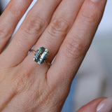 3.17CT MADAGASCAR EMERALD CUT SAPPHIRE, PARTI MINT GREEN YELLOW BLUE, 10.54X6.86X4.51MM