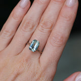 3.17CT MADAGASCAR EMERALD CUT SAPPHIRE, PARTI MINT GREEN YELLOW BLUE, 10.54X6.86X4.51MM