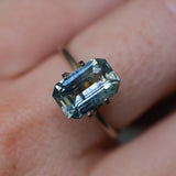 3.17CT MADAGASCAR EMERALD CUT SAPPHIRE, PARTI MINT GREEN YELLOW BLUE, 10.54X6.86X4.51MM