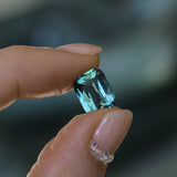 4.09CT ELONGATED CUSHION MADAGASCAR SAPPHIRE, MEDIUM TEAL GREEN, 10.28X8.09X5.01MM - APPRAISED STONE