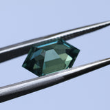 2.74CT MADAGASCAR ELONGATED HEXAGON SAPPHIRE, DEEP TEAL BLUE GREEN, 10.8X6.7X5.1MM