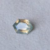 1.70CT MADAGASCAR ELONGATED HEXAGON SAPPHIRE, OPALESCENT SMOKY GREY GOLDEN, 9.4X6.6X3.7MM