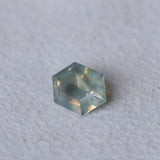 1.70CT MADAGASCAR ELONGATED HEXAGON SAPPHIRE, OPALESCENT SMOKY GREY GOLDEN, 9.4X6.6X3.7MM