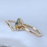 1.94ct Round Precision Cushion Cut Green Montana Sapphire Scallop Cup Solitaire in 14k Yellow Gold
