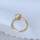 1.94ct Round Precision Cushion Cut Green Montana Sapphire Scallop Cup Solitaire in 14k Yellow Gold