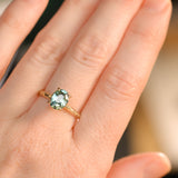 1.74ct Oval Untreated Blue Madagascar Sapphire Four Prong Evergreen Solitaire in 14k Yellow Gold