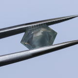 1.70CT MADAGASCAR ELONGATED HEXAGON SAPPHIRE, OPALESCENT SMOKY GREY GOLDEN, 9.4X6.6X3.7MM