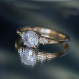 0.97ct Salt and Pepper Diamond and Princess Cut Diamond Rapids Low Profile Ring in 14k Yellow Gold
