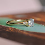 0.97ct Salt and Pepper Diamond and Princess Cut Diamond Rapids Low Profile Ring in 14k Yellow Gold