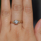 0.97ct Salt and Pepper Diamond and Princess Cut Diamond Rapids Low Profile Ring in 14k Yellow Gold