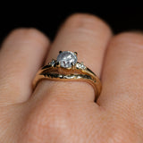 0.97ct Salt and Pepper Diamond and Princess Cut Diamond Rapids Low Profile Ring in 14k Yellow Gold
