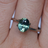 2.05CT OVAL MADAGASCAR SAPPHIRE, TEAL GREEN, UNTREATED, 8.23X6.51X4.79MM