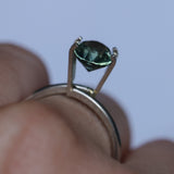 2.05CT OVAL MADAGASCAR SAPPHIRE, TEAL GREEN, UNTREATED, 8.23X6.51X4.79MM