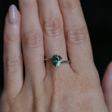 2.05CT OVAL MADAGASCAR SAPPHIRE, TEAL GREEN, UNTREATED, 8.23X6.51X4.79MM