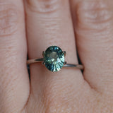 2.05CT OVAL MADAGASCAR SAPPHIRE, TEAL GREEN, UNTREATED, 8.23X6.51X4.79MM