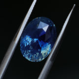 4.04CT OVAL MADAGASCAR SAPPHIRE, MEDIUM TEAL BLUE PARTI, UNTREATED, 10.6X7.8X6.1MM