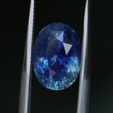 4.04CT OVAL MADAGASCAR SAPPHIRE, MEDIUM TEAL BLUE PARTI, UNTREATED, 10.6X7.8X6.1MM