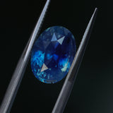 4.04CT OVAL MADAGASCAR SAPPHIRE, MEDIUM TEAL BLUE PARTI, UNTREATED, 10.6X7.8X6.1MM
