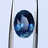 4.04CT OVAL MADAGASCAR SAPPHIRE, MEDIUM TEAL BLUE PARTI, UNTREATED, 10.6X7.8X6.1MM