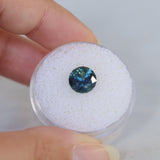 2.40CT FANCY ROUND AUSTRALIAN SAPPHIRE, DEEP TEAL BLUE, 7.74X7.72X5.16MM