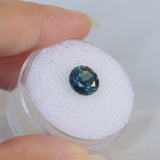 2.40CT FANCY ROUND AUSTRALIAN SAPPHIRE, DEEP TEAL BLUE, 7.74X7.72X5.16MM