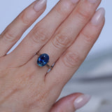 4.04CT OVAL MADAGASCAR SAPPHIRE, MEDIUM TEAL BLUE PARTI, UNTREATED, 10.6X7.8X6.1MM