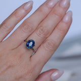 4.04CT OVAL MADAGASCAR SAPPHIRE, MEDIUM TEAL BLUE PARTI, UNTREATED, 10.6X7.8X6.1MM