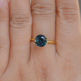2.40CT FANCY ROUND AUSTRALIAN SAPPHIRE, DEEP TEAL BLUE, 7.74X7.72X5.16MM