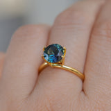 2.40CT FANCY ROUND AUSTRALIAN SAPPHIRE, DEEP TEAL BLUE, 7.74X7.72X5.16MM