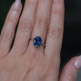 4.04CT OVAL MADAGASCAR SAPPHIRE, MEDIUM TEAL BLUE PARTI, UNTREATED, 10.6X7.8X6.1MM