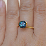 2.40CT FANCY ROUND AUSTRALIAN SAPPHIRE, DEEP TEAL BLUE, 7.74X7.72X5.16MM