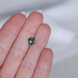 1.49CT MADAGASCAR KITE SAPPHIRE, PARTI GREEN BLUE YELLOW, UNTREATED, 9.65X7.7X4.01MM