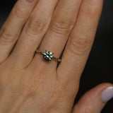 1.34ct Round Precision Cut Montana Sapphire 4 Prong Solitaire Evergreen Ring in 14k Yellow Gold