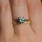 1.34ct Round Precision Cut Montana Sapphire 4 Prong Solitaire Evergreen Ring in 14k Yellow Gold