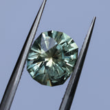 2.57CT FANCY PRECISION CUSHION MONTANA SAPPHIRE, PARTI OLIVE GREEN AND GOLD, 8.82X7.54X5.37MM - APPRAISED STONE