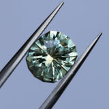 2.57CT FANCY PRECISION CUSHION MONTANA SAPPHIRE, PARTI OLIVE GREEN AND GOLD, 8.82X7.54X5.37MM - APPRAISED STONE