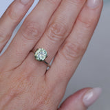 2.57CT FANCY PRECISION CUSHION MONTANA SAPPHIRE, PARTI OLIVE GREEN AND GOLD, 8.82X7.54X5.37MM - APPRAISED STONE