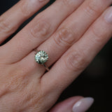 2.57CT FANCY PRECISION CUSHION MONTANA SAPPHIRE, PARTI OLIVE GREEN AND GOLD, 8.82X7.54X5.37MM - APPRAISED STONE