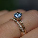 1.37ct Round Precision Cut Ceylon Blue Montana Sapphire Lotus Solitaire in 18k Yellow Gold
