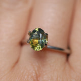1.52CT OVAL NIGERIAN SAPPHIRE, PARTI YELLOW BLUE GREEN, 7.77X6.07MM, UNTREATED