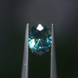 1.64CT PRECISION CUT OVAL MONTANA SAPPHIRE, MEDIUM-DEEP TEAL PARTI, 7.9X5.9MM