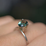 1.64CT PRECISION CUT OVAL MONTANA SAPPHIRE, MEDIUM-DEEP TEAL PARTI, 7.9X5.9MM