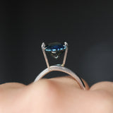 3.04CT OVAL TANZANIAN SAPPHIRE, DEEP ROYAL BLUE WITH TEAL, UNTREATED, 10.04X7.66X5.41MM