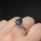 3.04CT OVAL TANZANIAN SAPPHIRE, DEEP ROYAL BLUE WITH TEAL, UNTREATED, 10.04X7.66X5.41MM