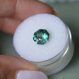 2.34CT MADAGASCAR OCTAGON SAPPHIRE, DEEP TEAL, 8.65X7.99X4.90MM